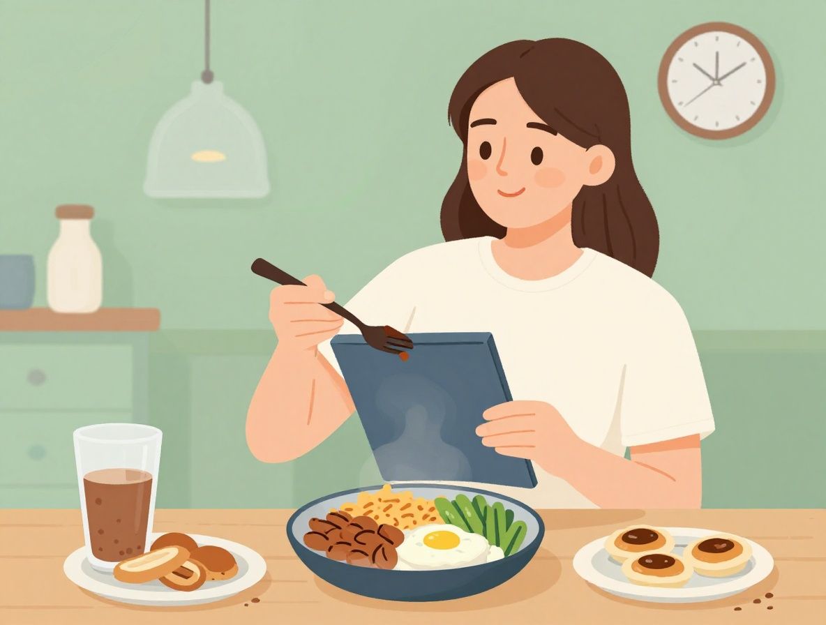 Nowoczesna minimalistyczna ilustracja zbilansowanego stylu życia z elementami zdrowej żywności